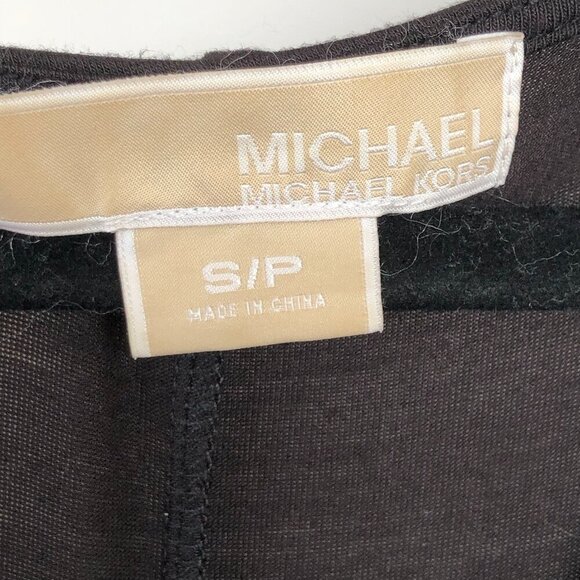 MICHAEL Michael Kors Sleeveless Center Front Ruched Rayon Black Midi Dress S/P - Picture 10 of 15